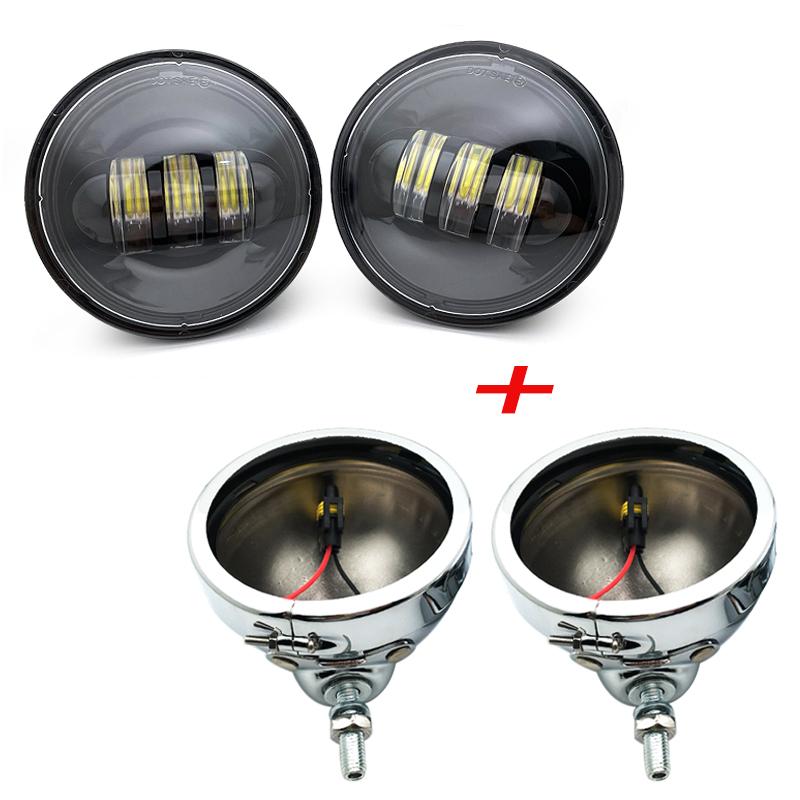 2pcs 30W 4.5 Inch Motorcycle Led Fog Light 6000K DRL Led Headlamp for Harley Moto Motorbike Working Lighting Bulb for Car ATV .
