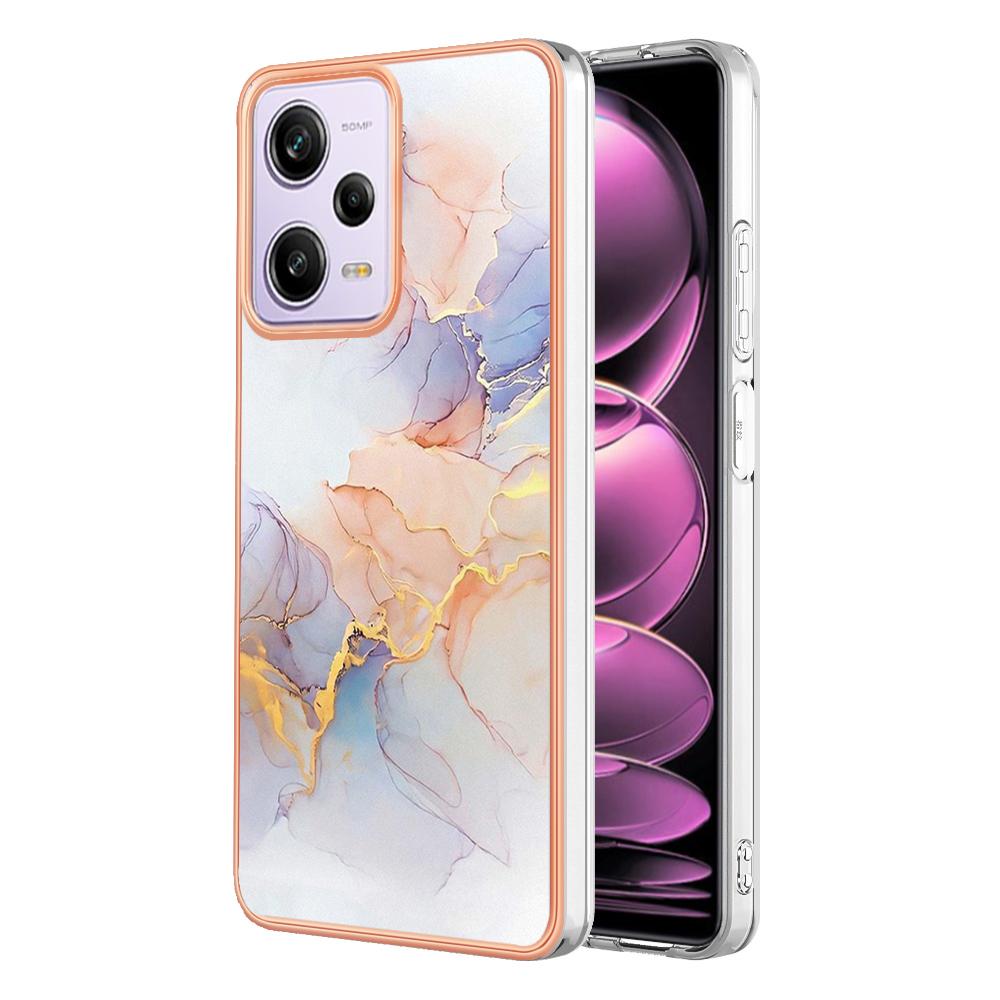 

Для Xiaomi Redmi Note 12 Pro 5G/Poco X5 Pro 5G/Note 12 Pro Speed 5G Чехол IMD Мраморный Цветочный Узор TPU Задняя Крышка B