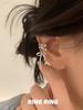 Ribbon Aesthetics: Ballet Style Ear Cuff/Bow Earring for Women