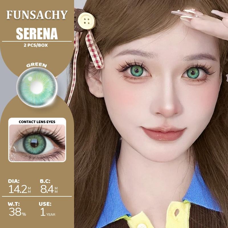 FUNSACHY 1 Pair Colored Contact Lenses Natural Big Black Eyes Blue Green Soft Contact Lenses for Women Brown Gray Contact Lenses