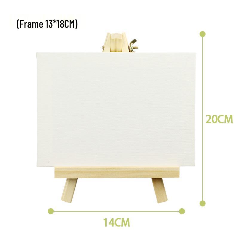 Children's Mini DIY Digital Oil Painting Set with Solid Wood Easel