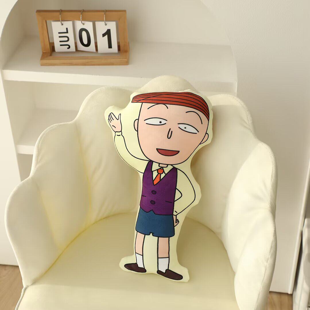 Chibi Maruko Chan 35cm Familiekarakter Knuffelkussen Zachte PP Katoen Vulling Rugleuning Pluche Pop Hoofdkussen Bed Rugkussen Cadeau