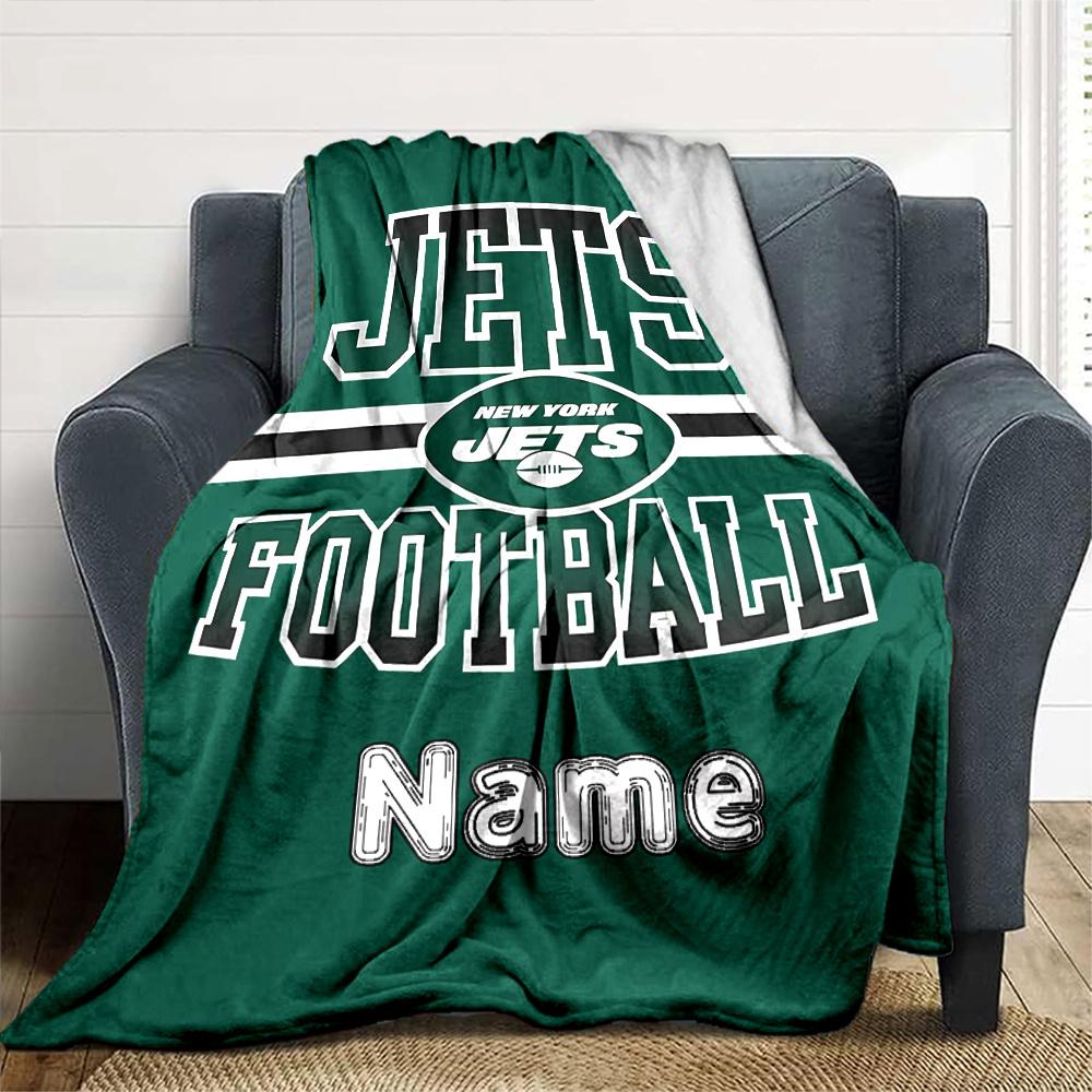 New York Jets Football Team Logo Customized Your Name Blanket Lightweight And Comfortable Warm Blanket Suitable For Bed Home Chair Office Sofa Camping