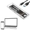 M.2 NGFF SATA Type C USB 3.1 Hard Disk Case External SSD Adapter Transparent External SSD Case 10Gbps for 2230 2242 2260 2280