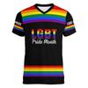 Fashion Gay Pride LGBT T-shirt For Men Women Love Is Love Rainbow V Neck T Shirt Street Party Short Sleeve Oversized Tee Shirts