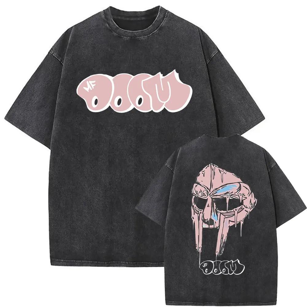 

2026 Прана футболка з принтом Mf Doom MM FOOD у стилі washed vintage для реперів, чоловіків, жінок, хіп-хоп мода, чоловіча повсякденна оверсайз вуличний одяг XXXL синій