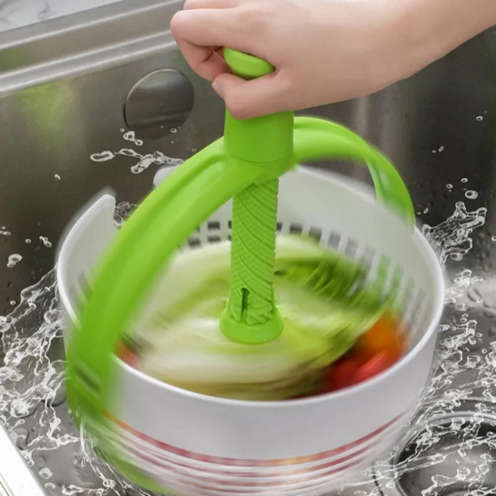 1pc Vegetable Cleaning Rotating Drain Basket for Vegetables and Fruits Cleaning, Dehydration, Dripping Household Kitchen Gadgets