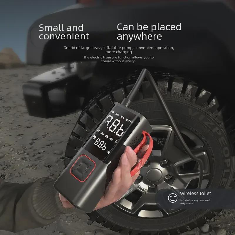Wireless Portable Air Pump & Power Bank for Cars, Bikes & Tires
