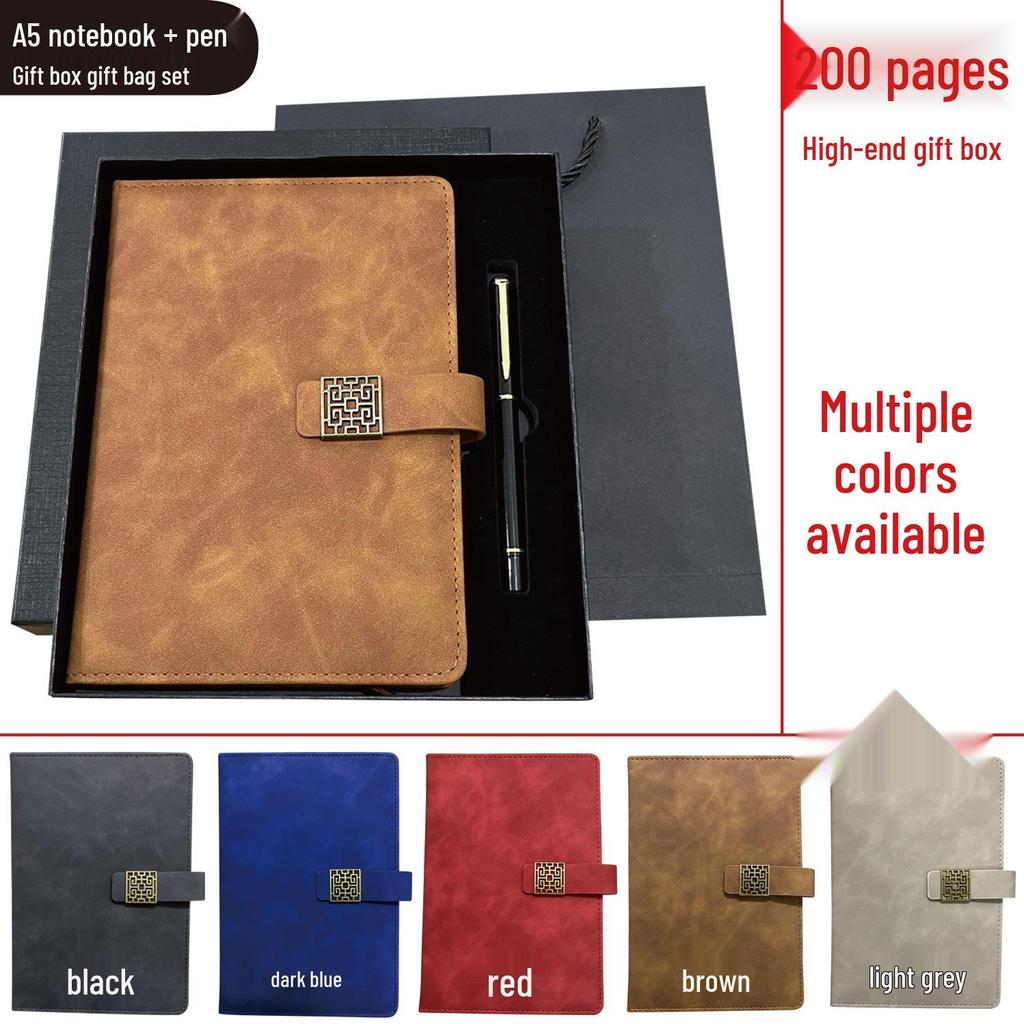 Korean Style Leather Cover Creative Diary Notebooks - Set of 5