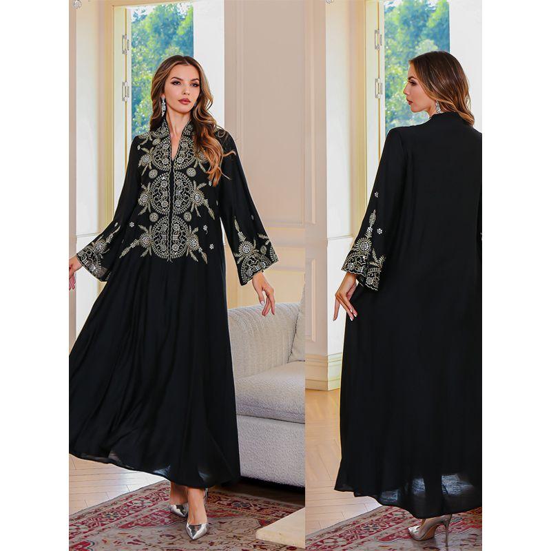 20525 Dubai Arabic Embroidered Robe Indonesia Middle East Plus Size Spring, Summer, Autumn Tourist Dress Dress Dress