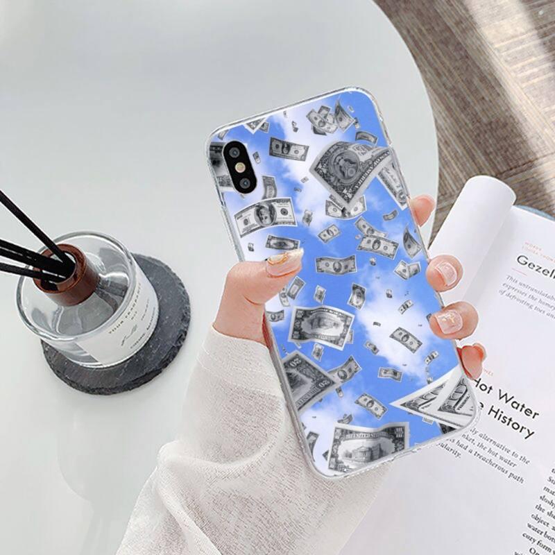U.S. Dollar Money Phone Case For IPhone 14 13 12 11 XS X 8 7 6 Plus Mini Pro Max SE 2022 Soft Transparent Phone Cover
