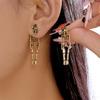 Skull Skeleton Earrings Hip Hop Imitation Human Bone Earrings Halloween Drop Earrings  Halloween