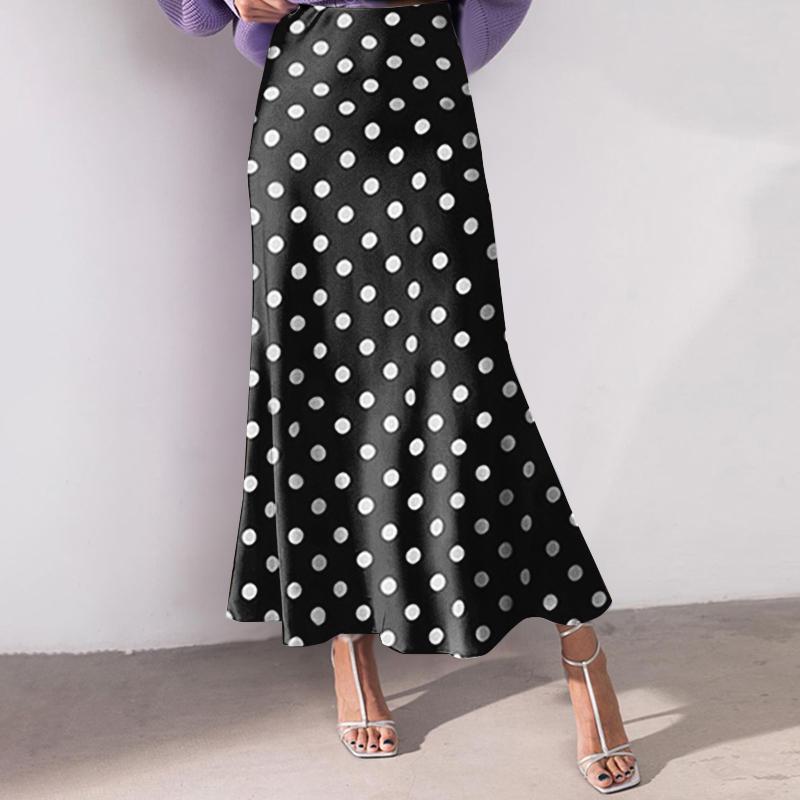 

VONDA Женская модная свободная юбка в горошек с эластичной талией S чёрный