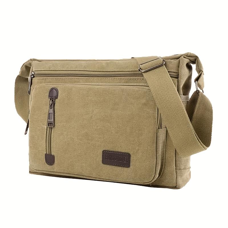 

Vintage Messenger Bag with adjustable strap & multi-compartments. Ideal for travel, hiking & daily use. Black, Olive Green,Brown хаки