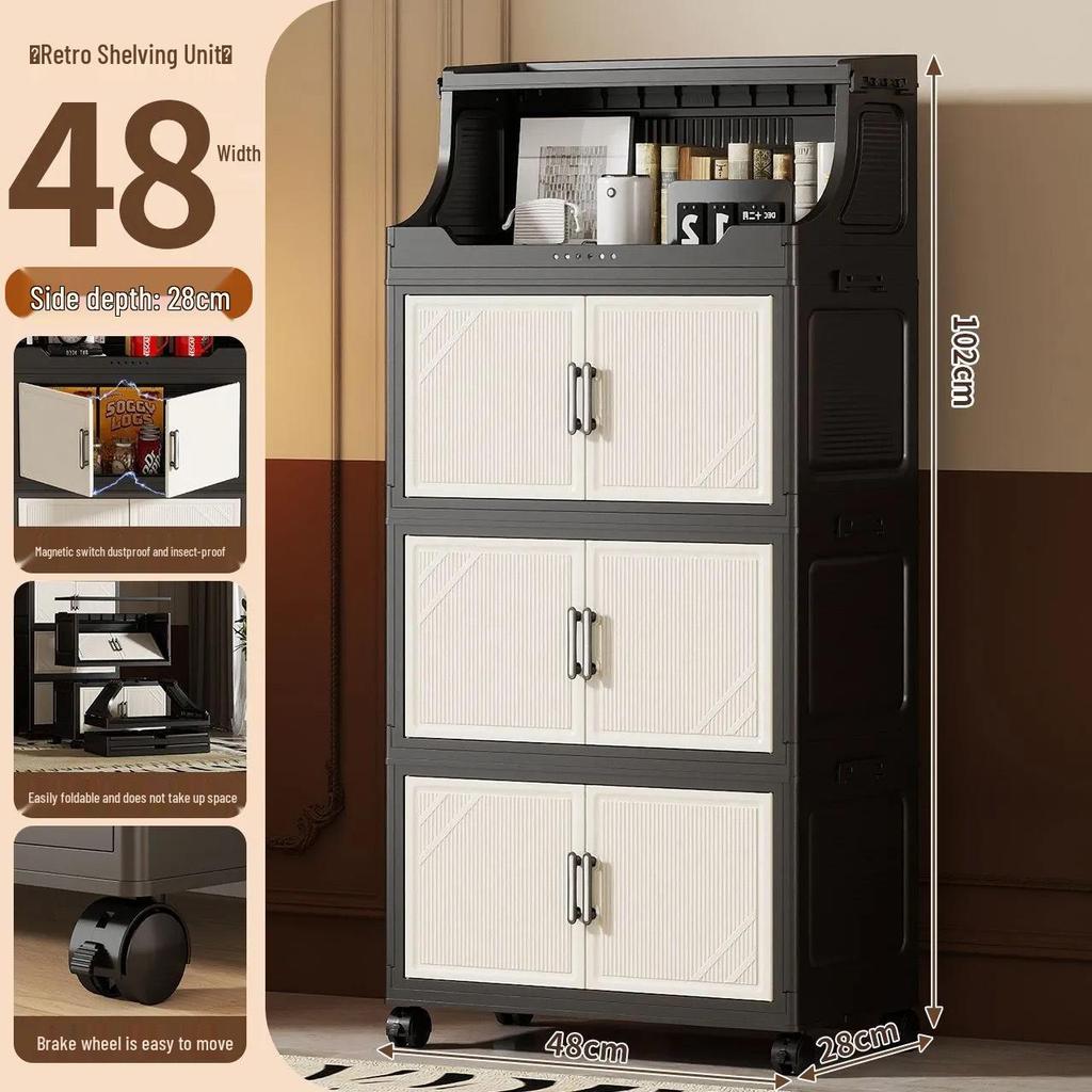 Foldable Multi-layer Storage Cabinet for Home: Ideal for Bedroom, Kitchen, or Bathroom