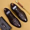 Značka Full Grain Leather Business Pánské společenské boty Retro Crocodile Designer Přírodní kůže Oxford Boty pro muže Velikost EU 38-46