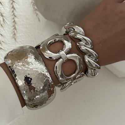 Bracciali Larghi Minimalisti Traforati Lega Colore Rame Braccialetti Per Donne Accessori Gioielli Moda Festa di Fidanzamento Regalo