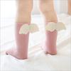 Baby Girls Knee High Socks Angel Wing Summer Autumn Cotton Socks Solid Candy Color Kids Toddler Short Socks for Children