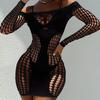 Erotic Underwear Sexy Temptation Cut-Out See-Through Pole Mesh Hole One-Piece Dress Uniform My032