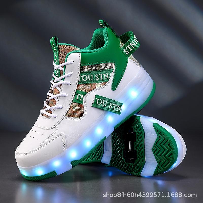 

Детские роликовые кроссовки Мигающие огоньки Перезаряжаемые съемные четырехколесные взрослые кроссовки с колесами 38