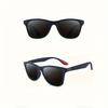1Pack of unisex square sunglasses with free glasses case, suitable for running and outdoor activities
