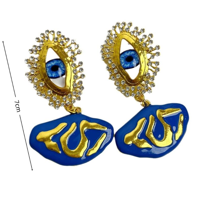 Luxury Imitation Pearl Eyes Of Demon Stud Earring Vintage Trendy Devil'S Eye Earrings Exaggerated Women Stud Earrings Lady/Girls