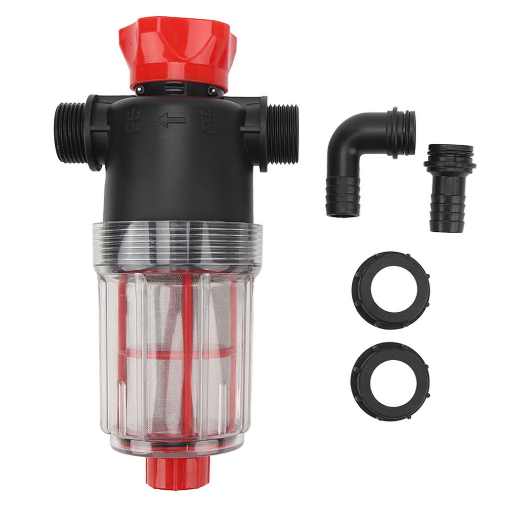 Water Pump Strainer Filter with 60 Mesh Stainless Steel Filter Screen High Flow Pipeline Filter Transparent Design 19mm