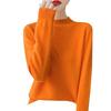 Autumn and Winter Women's Half High Neck Warm Sweater Knitted Pullover Sweater