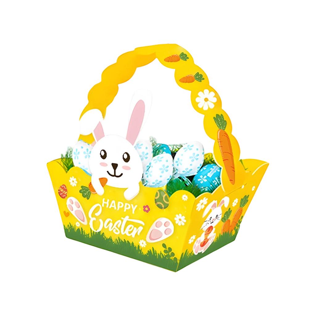 12pcs Easter Handheld Baskets Bunny Egg Party Gift Bags Gift Boxes