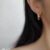 Korean-Style Gold-Plated Minimalist Knotted Hoop Earrings