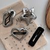 1 Stück Silber Leder BB Clip Schleife Pony Seitenclip Haarspangen Kinder Haarnadeln Kinder Kopfschmuck Haarspangen Mädchen Haaraccessoires
