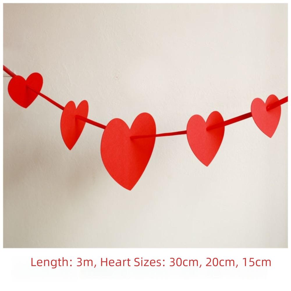 Hartvormige Bruiloftsdecoratie Props Rode Non-woven Stof Follow-Up Fotografie Props Verlovingskamer Decoraties