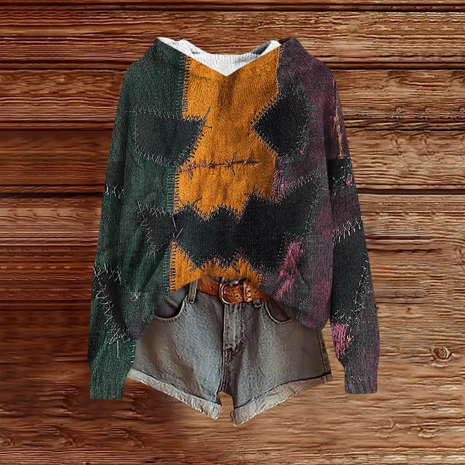 

Женские толстовки Вязаный свитер Милая рубашка Осенний пуловер Толстовка с капюшоном XL