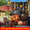 2D Flat - 2D Flat, 1pc Retro Geometric Pumpkin Autumn Harvest Print Double-Sided Garden Flag, Outdoor Decoration, Lawn, Flag Solely, Garden Flag