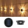 Waterproof Solar Wall Lights Atmosphere Super Bright Courtyard Lights Sunscreen Round LED Wall Wash Light