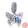 New 925 copper Original Pink Series Boy Love Girl Mom Unicorn Butterfly Infinite Heart Beads Fit Pantaro Charms Bracelet Zircon