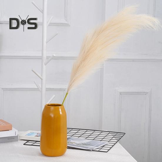 Artificial Flower 3Pcs/Bag Pampas Grass Fine Workmanship Faux Silk Anti Fade 5 Forks Fake Pampas Grass