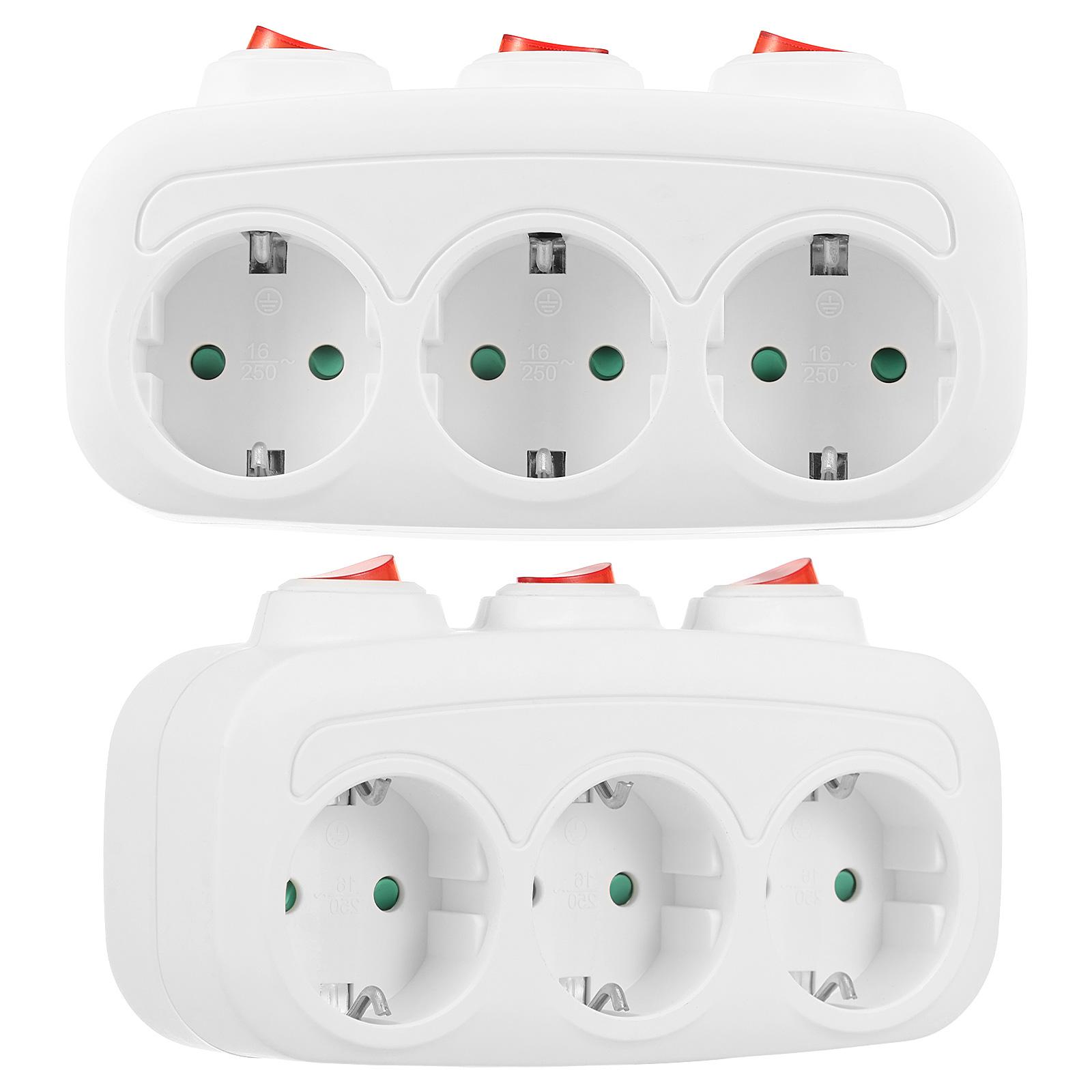 

Multi Plug EU Socket Adapter With ON/OFF Individual Switch 250V European Standard Multiple Electric Sockets AC Power Converter 3