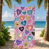 Cartoon Hearts Towel Five-Star Hotel Quality Eco-Friendly Ultra Soft Thick Towels & Beach Towels Gym Shower