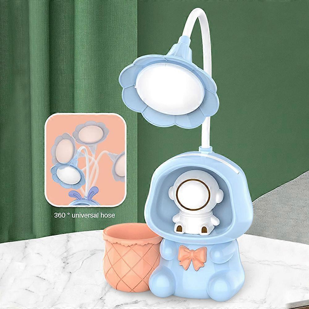 Nueva Lámpara de Mesa de Conejo Espacial de Dibujos Animados Portalápices Sacapuntas Lámpara de Mesa de Lectura Dormitorio de Estudiantes Luz Nocturna de Carga