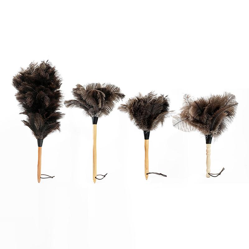 Feather Duster Wooden Handle Duster Anti-Static Dust Removal Dusters Ostrich Duster Feather Fur Brush For Home Cleaning Tools