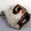 1pc Vintage Gramophone with Flowers and Sheet Music Umbrella with Plastic Handle,Suitable for All Seasons Home Travel Outdoor Umbrellaptys31012