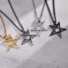 Collane Stella di David per Uomini Ragazzi, Collana con Ciondolo Stella a Cinque Punte in Acciaio Inossidabile Impermeabile, Gioielli Amuleto Retro Regali