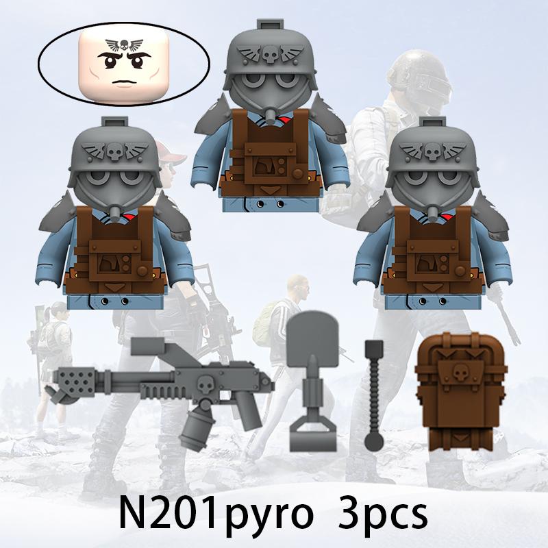 3 ks Hra Vojaci Stavebné bloky Obrnené Armádne Figúrky Vojaci Vojnová Scéna Zbrane Vybavenie Masky Kocky Zostaviť Hračky Kompatibilné