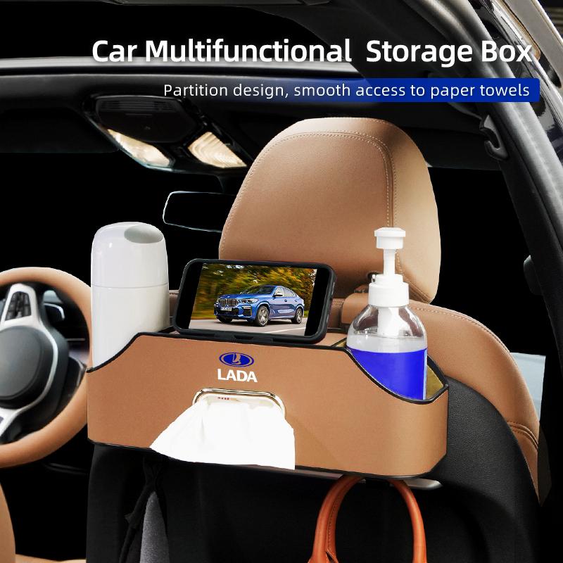 Car Backseat Hanging Seat Hook Storage Box Tissue Box For Lada Priora Sedan Sport Kalina Vesta Niva Largus Vaz Samara 2110