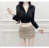 Trendy Women's Slimming Sexy Bust-Enhancing Long-Sleeve Cropped Shirt