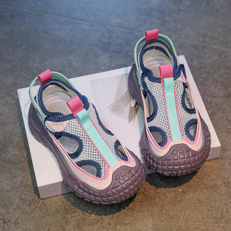 Children Sports Sandals Hollowed-out Kids Sneakers Non-slip Soft Sole 2025 Summer New Boys Girls Fashion Sandals Mesh Breathable