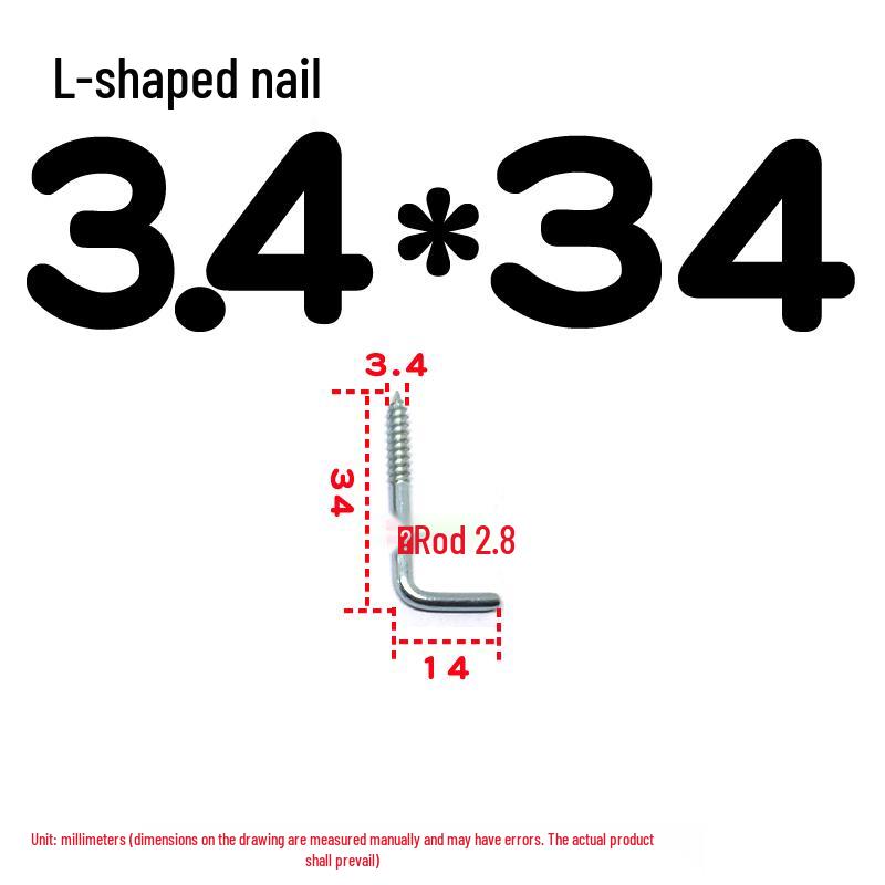 7-Shaped Expansion Tube Kit: L-Shaped Rubber Plug, Right-Angle Self-Tapping Wood Screw, Lamp & Frame Hooks, Plastic Expansion Plug, Mirror Frame Bolt.