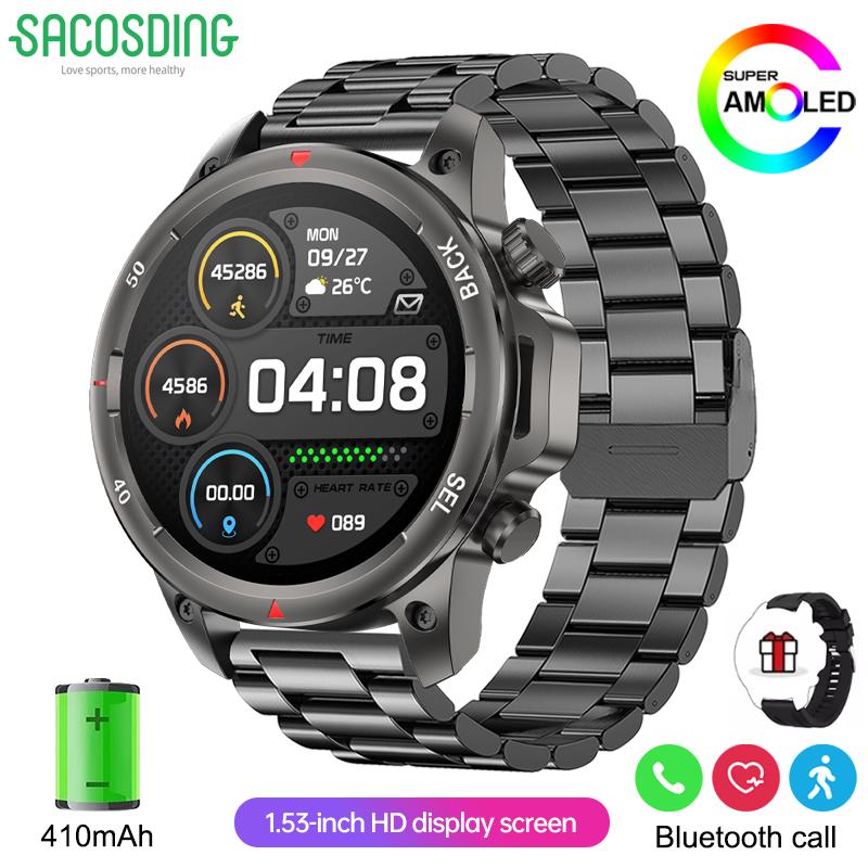 2025 Men's Sports Smartwatch Men Compass Fitness Tracker IP68 Waterproof Bluetooth Call Smartwatch Man Compatible Android IOS