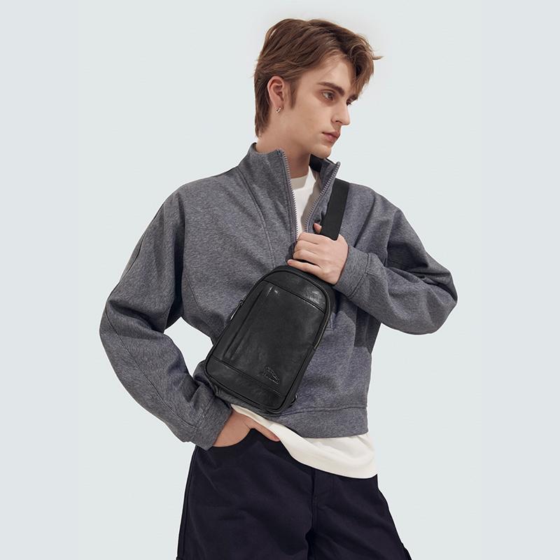 New JAGUAR Fabric Shoulder Bags Sling Bags Regular Men's Black JX1T1220224201A